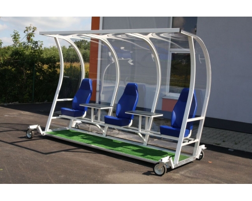 Wózek do transportu kabin dla zawodników rezerwowych