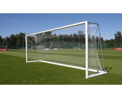 Bramki do piłki nożnej 7,32 x 2,44 m, aluminiowe, przejezdne z 4 kółkami