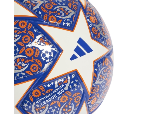 Piłka nożna Adidas Finale League J350, rozmiar 4, kolor biało-pomarańczowo-granatowy