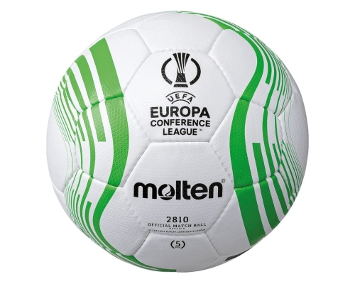 Piłka nożna Molten UEFA Conference League 2810, rozmiar 5, kolor biało-zielony