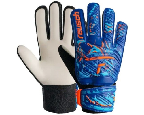 Rękawice bramkarskie Reusch Attrakt Starter Solid, rozmiar 8,5, kolor niebiesko-pomarańczowy
