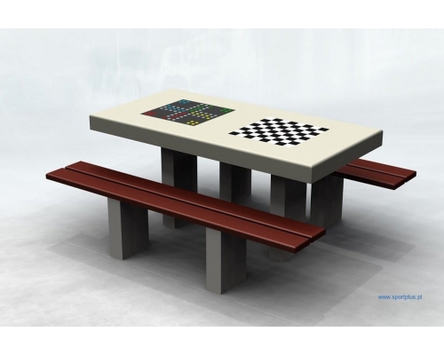 Betonowy, podwójny stół do gry w szachy, chińczyka