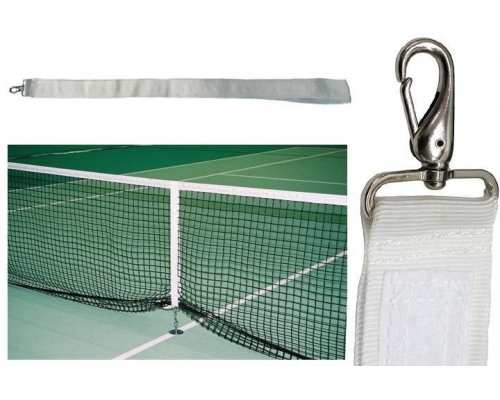 Taśma ściągająca siatkę do tenisa ziemnego wraz z obciążnikiem lub zaczepem gruntowym