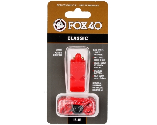 Gwizdek Fox 40 Classic Safety ze sznurkiem , kolor czerwony
