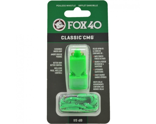 Gwizdek Fox 40 Classic CMG ze sznurkiem , kolor zielony