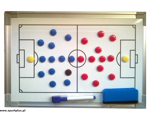 Tablica taktyczna do piłki nożnej, magnetyczna, 90 x 60 cm